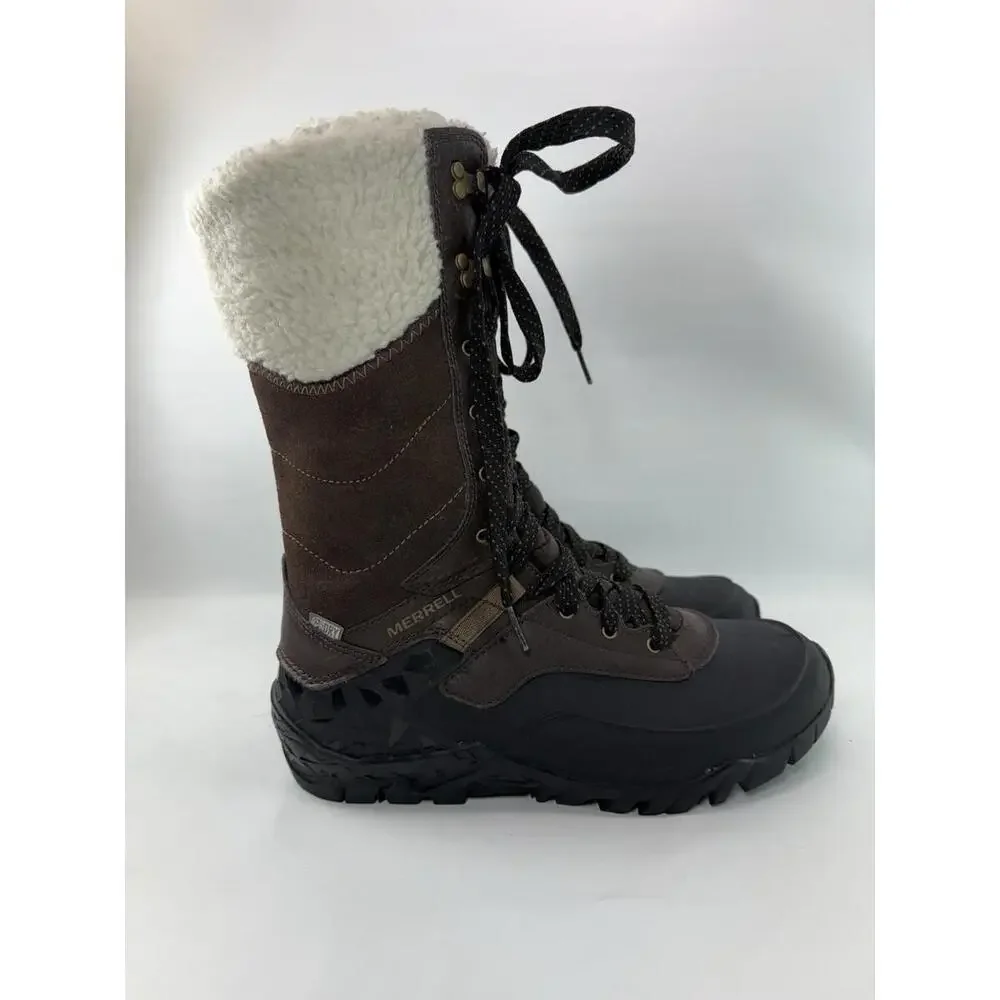 Merrell Aurora Tall Espresso Brown US 7 EU 37.5 Waterproof Winter Snow Boots - Picture 3 of 9